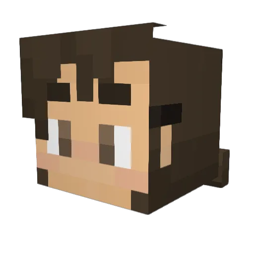 Skeletogne Minecraft avatar head, 3D render
