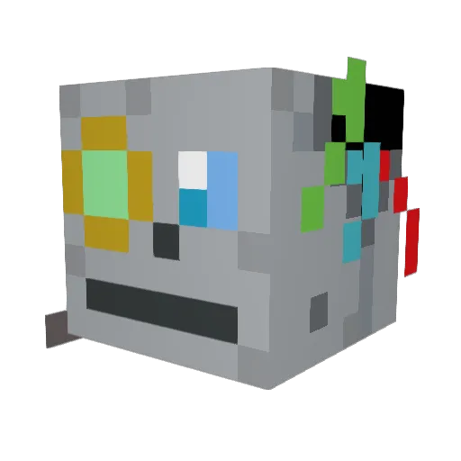 Skeletonni Minecraft avatar head, 3D render