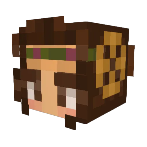 SkeletonsWithHat Minecraft avatar head, 3D render
