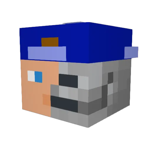 Skeletron04 Minecraft avatar head, 3D render