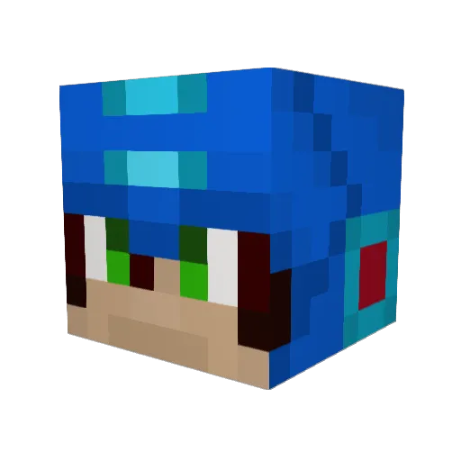 Skeletune Minecraft avatar head, 3D render