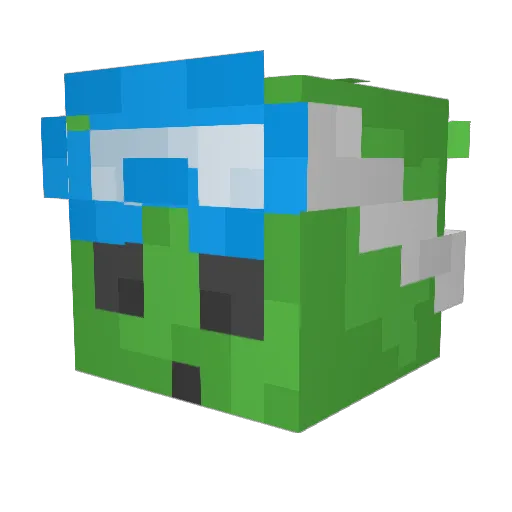 SkelexMC Minecraft avatar head, 3D render