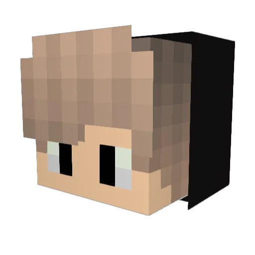 Skelixx Minecraft avatar head, 3D render