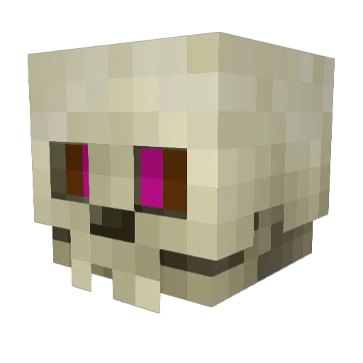 Skelleboi Minecraft avatar head, 3D render