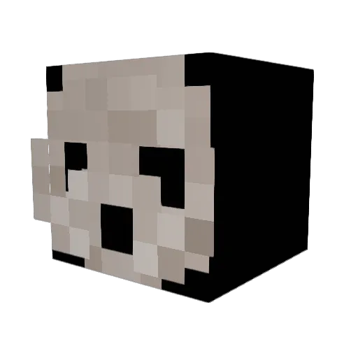 Skellyteeth Minecraft avatar head, 3D render