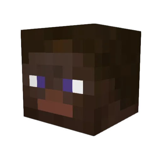Skelotone Minecraft avatar head, 3D render