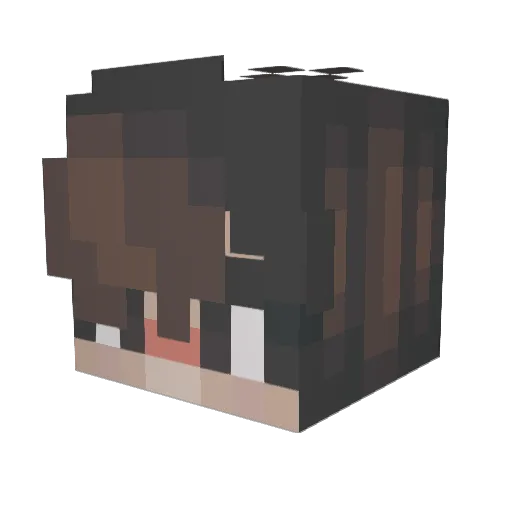 Skelxo Minecraft avatar head, 3D render