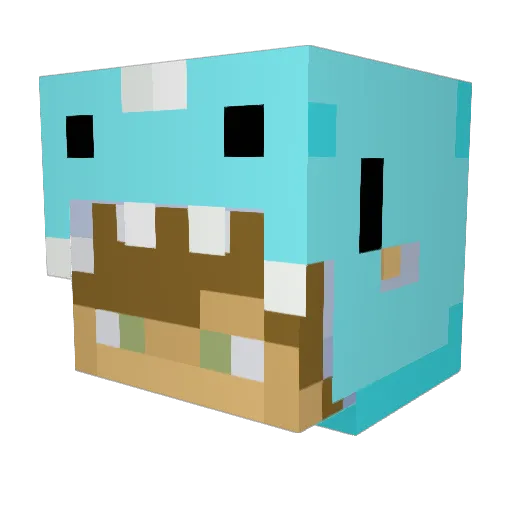 Skeplo Minecraft avatar head, 3D render