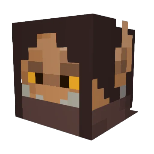 Skeptyq Minecraft avatar head, 3D render