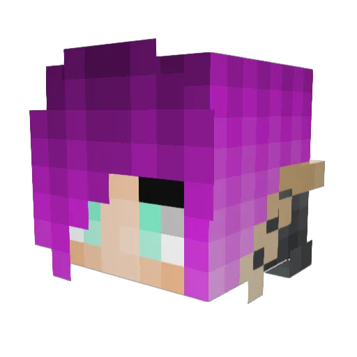 SketchyBun Minecraft avatar head, 3D render
