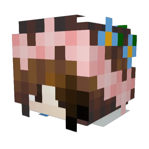 SketchyRabbit Minecraft avatar head, 3D render