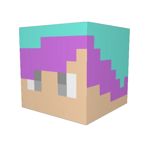 SketchyStar Minecraft avatar head, 3D render