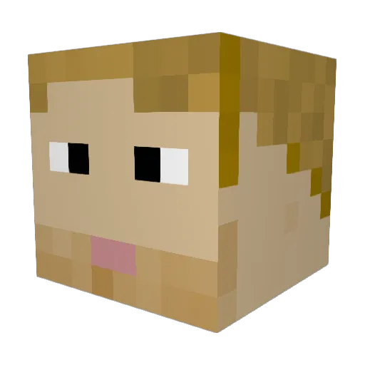 Skeyano Minecraft avatar head, 3D render