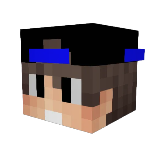 Skiba Minecraft avatar head, 3D render