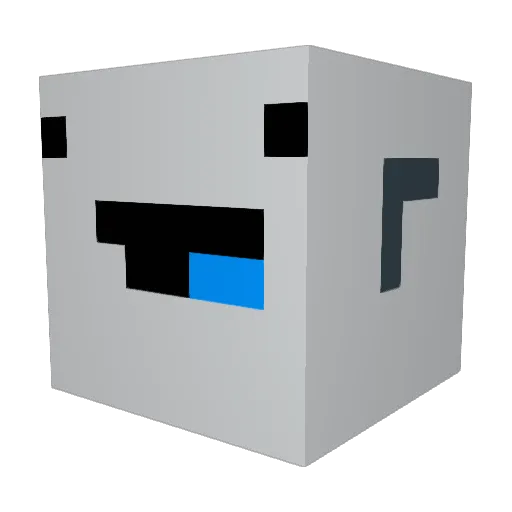 Skiddable Minecraft avatar head, 3D render