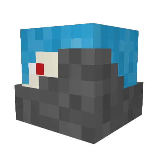 SkiddlyBopBop Minecraft avatar head, 3D render