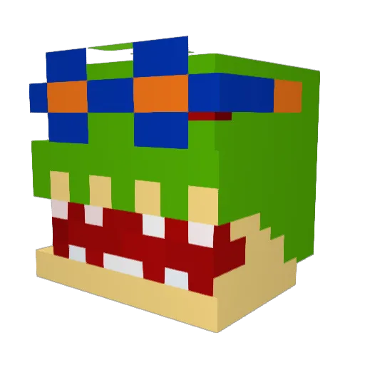 Skidudel Minecraft avatar head, 3D render