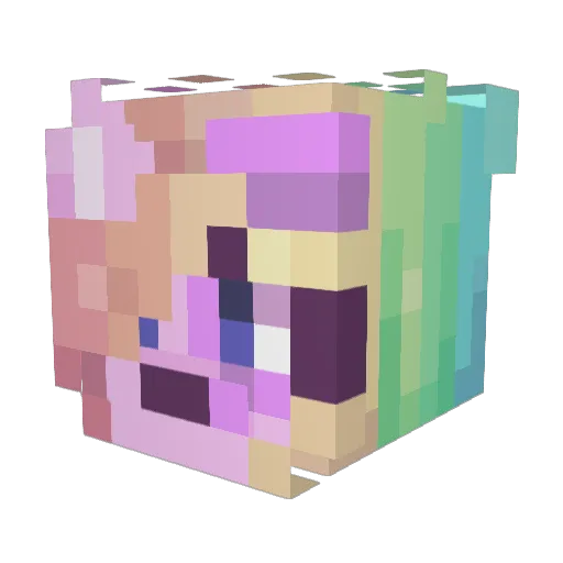 Skilling Minecraft avatar head, 3D render