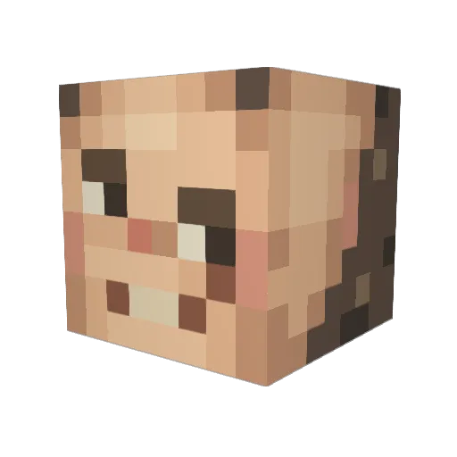 SkinChange Minecraft avatar head, 3D render