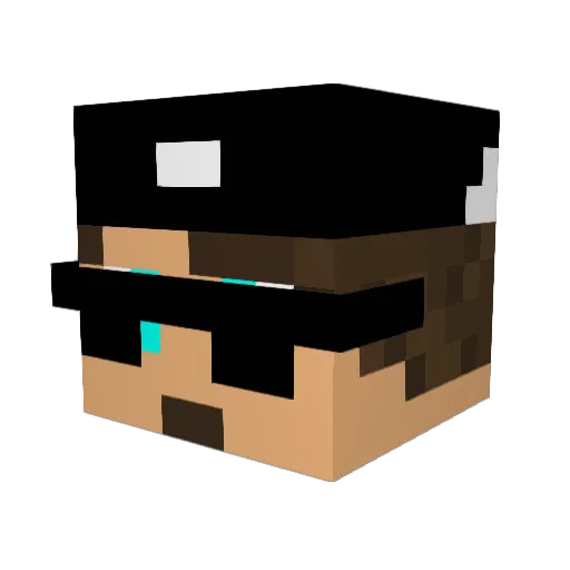 Skinguto Minecraft avatar head, 3D render