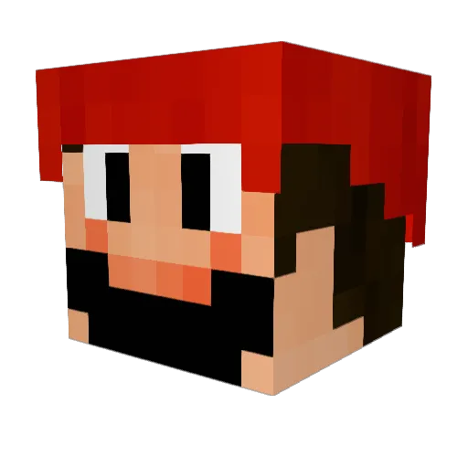 Skinkpuss Minecraft avatar head, 3D render
