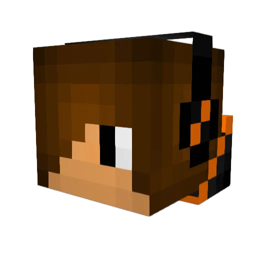 SkinnyManGaming Minecraft avatar head, 3D render