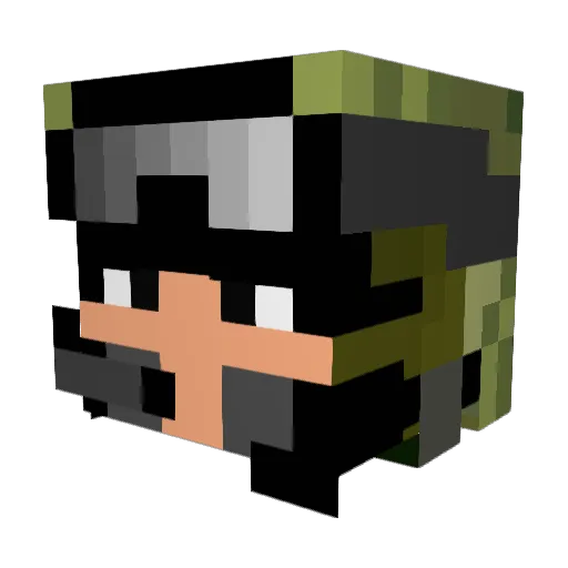 SkinnyRaze Minecraft avatar head, 3D render