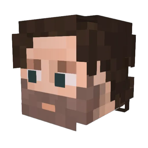 SkinnyRock Minecraft avatar head, 3D render