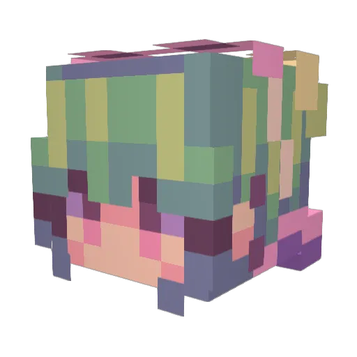 Skintea Minecraft avatar head, 3D render
