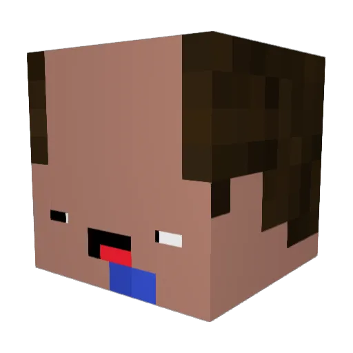 Skips Minecraft avatar head, 3D render