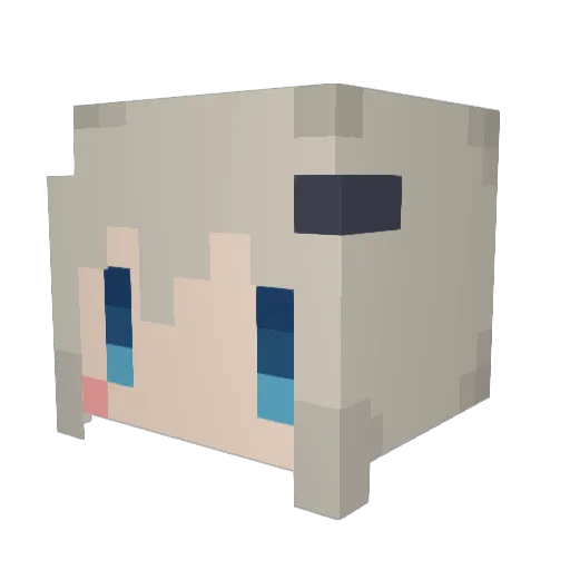 Skirakk Minecraft avatar head, 3D render