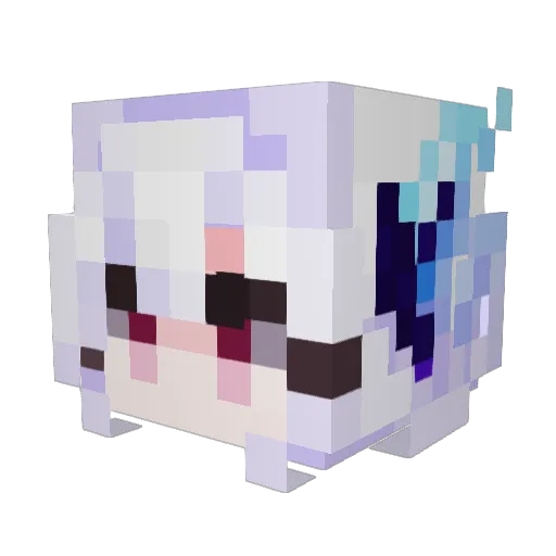Skirk_ Minecraft avatar head, 3D render