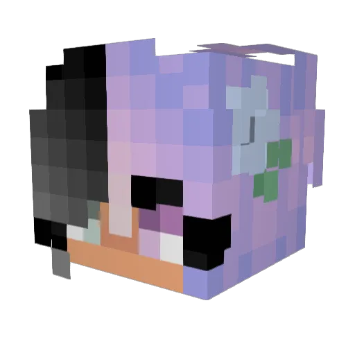 Skirn Minecraft avatar head, 3D render