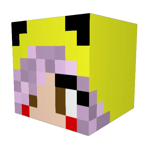 Skisangelo Minecraft avatar head, 3D render