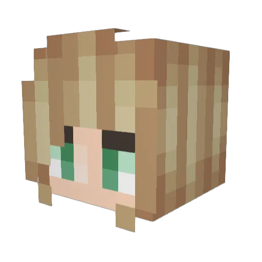 Skittea Minecraft avatar head, 3D render