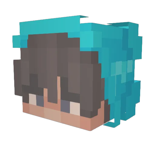Skitting Minecraft avatar head, 3D render
