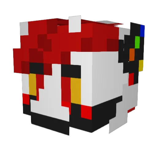 SkittleBeast Minecraft avatar head, 3D render