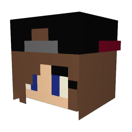 SkittleFace Minecraft avatar head, 3D render