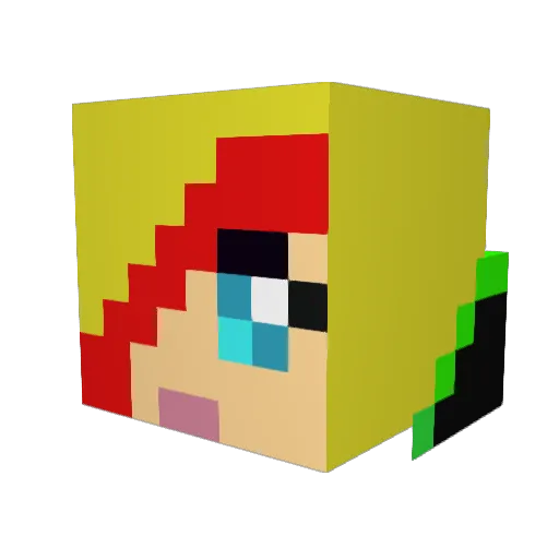 Skittlez95 Minecraft avatar head, 3D render
