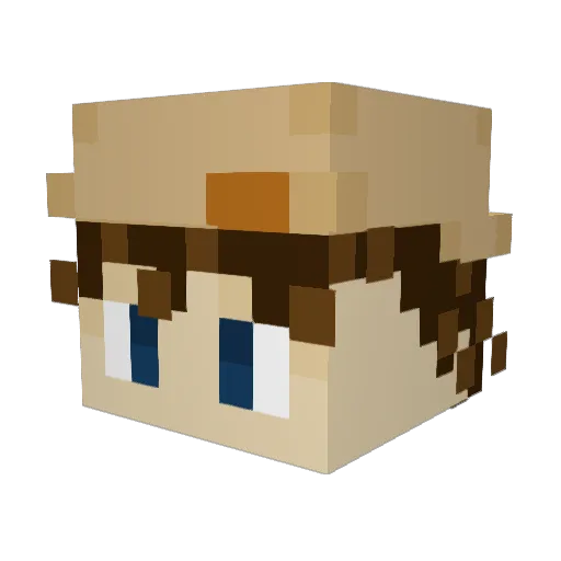Skixex Minecraft avatar head, 3D render