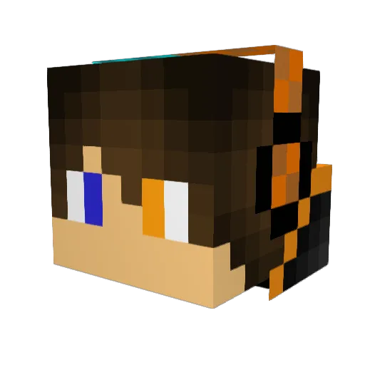SkkrxTV Minecraft avatar head, 3D render