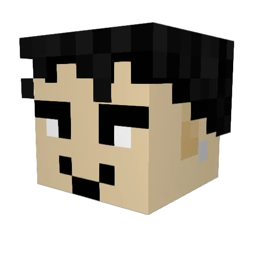 Skocks Minecraft avatar head, 3D render