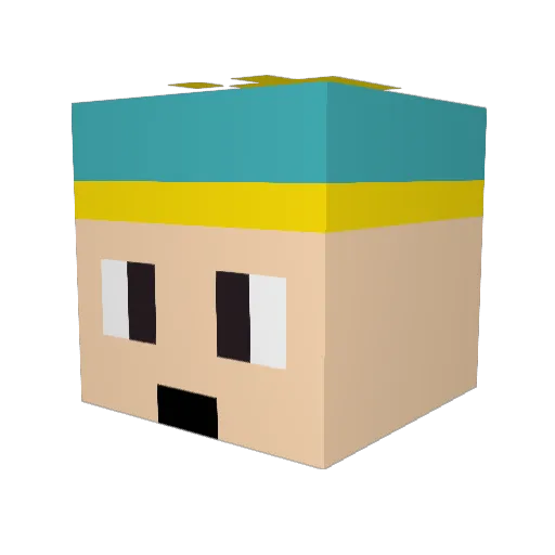 Skompis Minecraft avatar head, 3D render