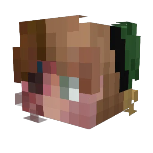 SkopenZet Minecraft avatar head, 3D render