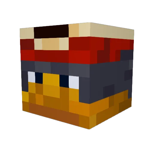 Skorcht Minecraft avatar head, 3D render