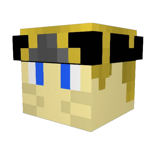 Skorpiiii Minecraft avatar head, 3D render