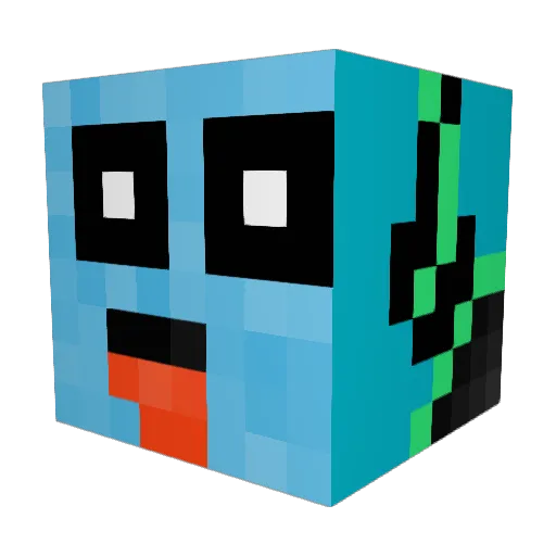 Skowzplay Minecraft avatar head, 3D render