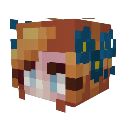 Skqueep Minecraft avatar head, 3D render