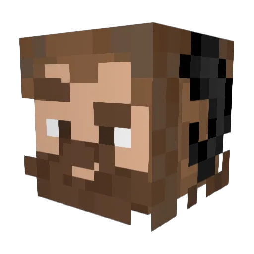 SkrOs Minecraft avatar head, 3D render