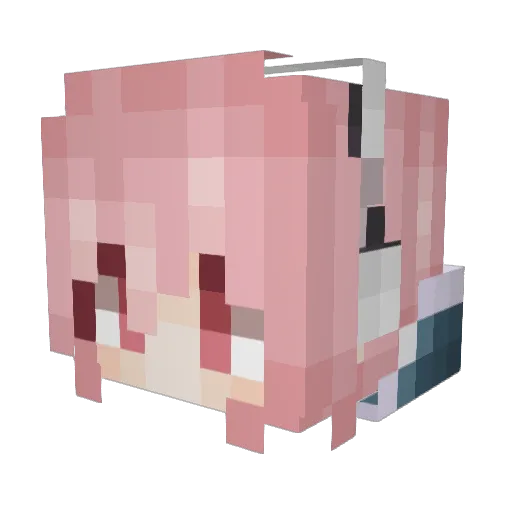 Skra1 Minecraft avatar head, 3D render
